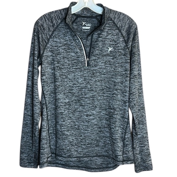 Old Navy Active Semi Fitted So-dry 1/4 Zip Activewear Top,Thumbholes Black& Gray - Picture 1 of 8